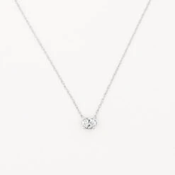 Laboratory-Grown Diamond 0.20ct Oval Necklace In Silver