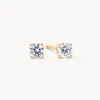 Laboratory-Grown Diamond Round Stud Earrings In 10k Gold