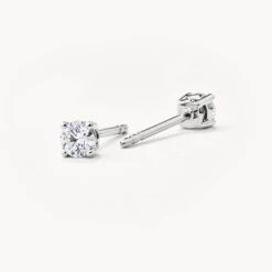 Laboratory-Grown Diamond Round Stud Earrings In Silver -Fashion Accessories Store lab grown diamond studs silver medley jewellery earrings 36181652242662
