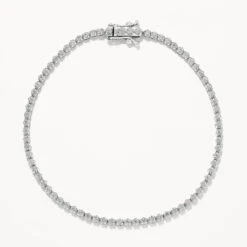 Laboratory-Grown Diamond Tennis Bracelet In 10k White Gold -Fashion Accessories Store lab grown diamond tennis bracelet in 10k white gold medley jewellery bracelets bangle 40048733520102