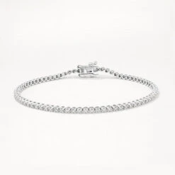 Laboratory-Grown Diamond Tennis Bracelet In 10k White Gold -Fashion Accessories Store lab grown diamond tennis bracelet in 10k white gold medley jewellery bracelets bangle 40278602023142