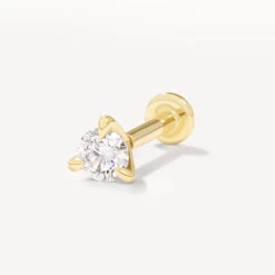 Laboratory-Grown Diamond 0.10ct Helix Single Stud Earring In 10k Gold