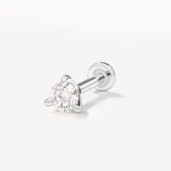 Laboratory-Grown Diamond 0.10ct Helix Single Stud Earring In Silver