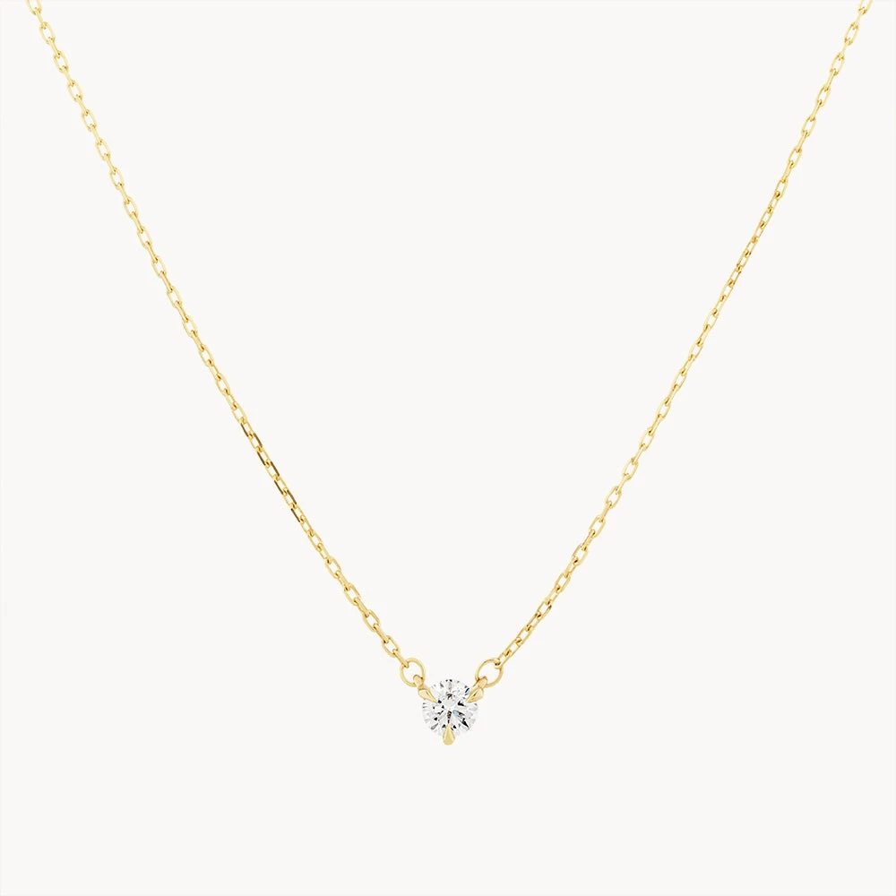 Laboratory-Grown Diamond 0.10ct Round Necklace In 10k Gold 3 Laboratory-Grown Diamond 0.10ct Round Necklace In 10k Gold - Image 3