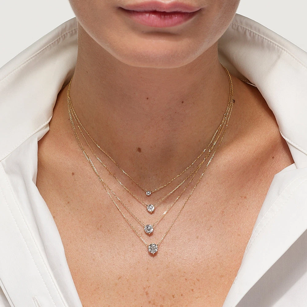 Laboratory-Grown Diamond 0.10ct Round Necklace In 10k Gold 6 Laboratory-Grown Diamond 0.10ct Round Necklace In 10k Gold - Image 6