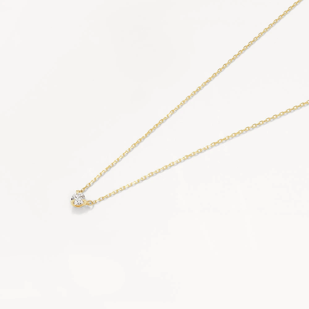 Laboratory-Grown Diamond 0.10ct Round Necklace In 10k Gold 4 Laboratory-Grown Diamond 0.10ct Round Necklace In 10k Gold - Image 4