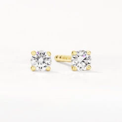 Laboratory-Grown Diamond 0.15ct Round Stud Earrings In 10k Gold