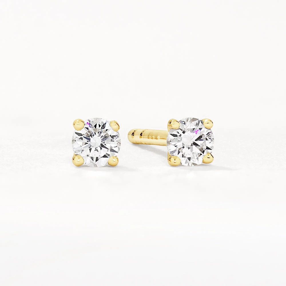 Laboratory-Grown Diamond 0.15ct Round Stud Earrings In 10k Gold 1 Laboratory-Grown Diamond 0.15ct Round Stud Earrings In 10k Gold