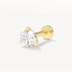 Laboratory-Grown Diamond 0.20ct Helix Single Stud Earring In 10k Gold