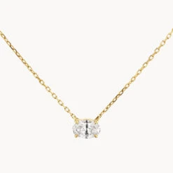 Laboratory-Grown Diamond 0.20ct Oval Necklace In 10k Gold