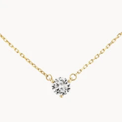Laboratory-Grown Diamond 0.20ct Round Necklace In 10k Gold