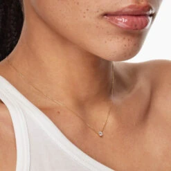 Laboratory-Grown Diamond 0.20ct Round Necklace In 10k Gold -Fashion Accessories Store laboratory grown diamond 0 20ct round necklace in 10k gold medley jewellery necklace 42638380794086