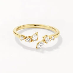 Medley X Dinnara Lab-Grown Diamond 0.25ct Bypass Ring In 10k Gold