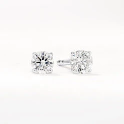 Laboratory-Grown Diamond 0.33ct Round Stud Earrings In Silver