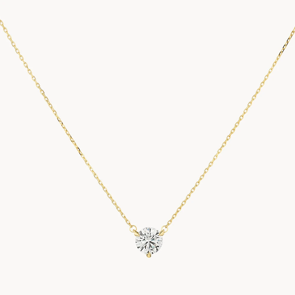 Laboratory-Grown Diamond 0.75ct Round Necklace In 10k Gold 3 Laboratory-Grown Diamond 0.75ct Round Necklace In 10k Gold - Image 3