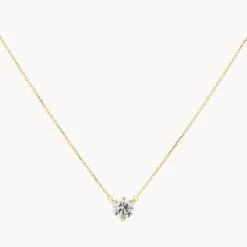 Laboratory-Grown Diamond 1.0ct Round Necklace In 10k Gold -Fashion Accessories Store laboratory grown diamond 1 0ct round necklace in 10k gold medley jewellery necklace 40460207816934