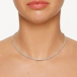 Laboratory-Grown Diamond 4.00ct Tennis Necklace In 10k Gold -Fashion Accessories Store laboratory grown diamond 4 00ct tennis necklace in 10k gold medley jewellery necklace 39933092954342