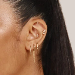 Laboratory-Grown Diamond Double Marquise Helix Single Stud Earring In 10k Gold -Fashion Accessories Store laboratory grown diamond double marquise helix single stud earring in 10k gold medley jewellery earrings 41824362004710