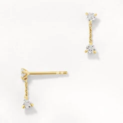 Laboratory-Grown Diamond Drop Studs In 10k Gold