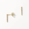 Laboratory-Grown Diamond Fine Drop Bar Stud Earrings In 10k Gold