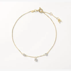 Laboratory-Grown Diamond Floating Droplet Bracelet In 10k Gold
