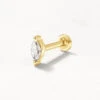 Laboratory-Grown Diamond Marquise Helix Single Stud Earring In 10k Gold