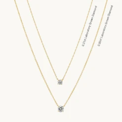Laboratory-Grown Diamond 0.20ct Round Necklace In 10k Gold -Fashion Accessories Store laboratory grown diamond necklace 10k gold medley jewellery necklace 39065109954790