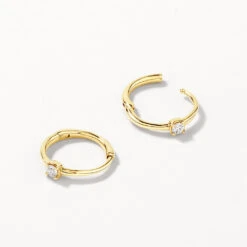 Laboratory-Grown Diamond Solitaire Huggie Earrings In 10k Gold -Fashion Accessories Store laboratory grown diamond solitaire huggie earrings in 10k gold medley jewellery earrings 41811275677926