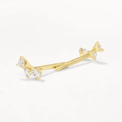 Laboratory-Grown Diamond Trio Bar Stud Earrings In 10k Gold -Fashion Accessories Store laboratory grown diamond trio bar stud earrings in 10k gold medley jewellery earrings 40470383952102