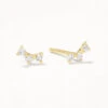 Laboratory-Grown Diamond Trio Bar Stud Earrings In 10k Gold