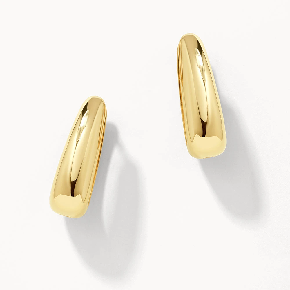 Elongated Dome Hoops In Gold 4 Elongated Dome Hoops In Gold - Image 4