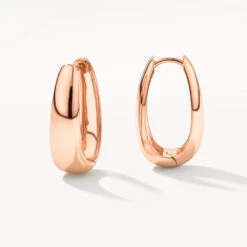 Elongated Dome Hoops In Rose Gold -Fashion Accessories Store maxi dome hoops in rose gold medley jewellery earrings 39709150118118