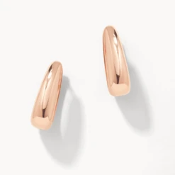 Elongated Dome Hoops In Rose Gold -Fashion Accessories Store maxi dome hoops in rose gold medley jewellery earrings 39712231227622