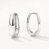 Elongated Dome Hoops In Silver