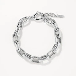Maxi Paperclip Chain Bracelet In Silver