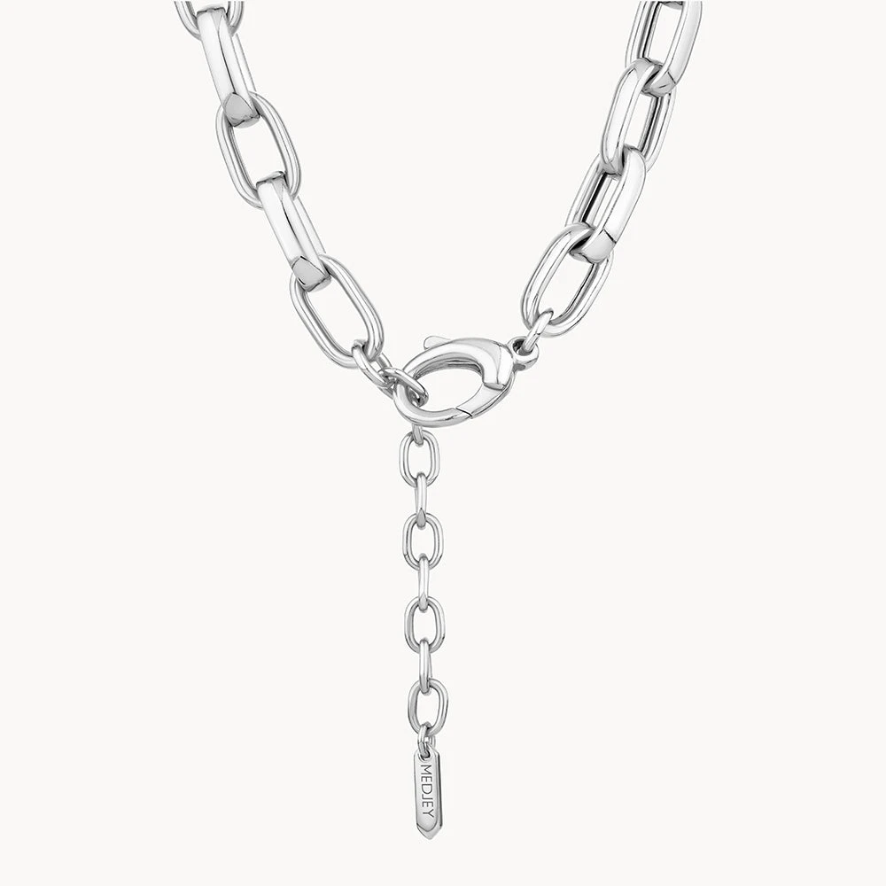 Maxi Paperclip Chain Necklace In Silver 3 Maxi Paperclip Chain Necklace In Silver - Image 3