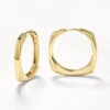 Maxi Square Edge Hoops In Gold