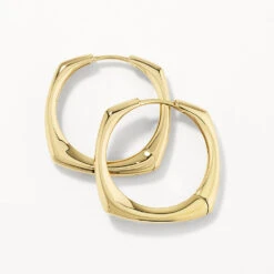 Maxi Square Edge Hoops In Gold -Fashion Accessories Store maxi square edge hoops in gold medley jewellery earrings 40460046794982