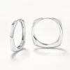 Maxi Square Edge Hoops In Silver