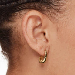 Dome Hoop Stud Earrings In Gold -Fashion Accessories Store medley x dinnara dome hoop stud earrings in gold medley jewellery earrings 42592600326374