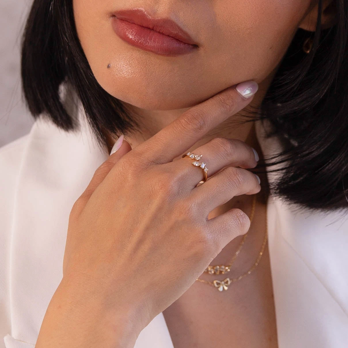 Medley X Dinnara Lab-Grown Diamond 0.25ct Bypass Ring In 10k Gold 7 Medley X Dinnara Lab-Grown Diamond 0.25ct Bypass Ring In 10k Gold - Image 7