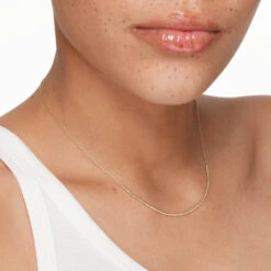 Micro Beaded Chain Necklace In 10k Gold -Fashion Accessories Store micro beaded chain necklace in 10k gold medley jewellery necklace 41824002310374