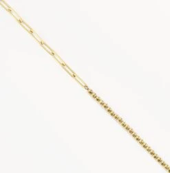 Micro Beaded Half Paperclip Chain Bracelet In 10k Gold -Fashion Accessories Store micro beaded half paperclip chain bracelet in 10k gold medley jewellery bangle bracelet 41819607662822