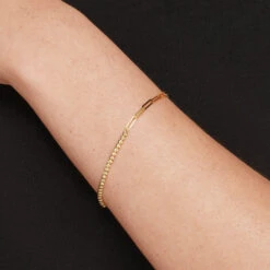 Micro Beaded Half Paperclip Chain Bracelet In 10k Gold -Fashion Accessories Store micro beaded half paperclip chain bracelet in 10k gold medley jewellery bangle bracelet 41823718932710