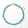 Micro Blue Agate Bead Bracelet In Gold