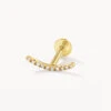 Micro Diamond Climber Helix Single Stud Earring In 10k Gold