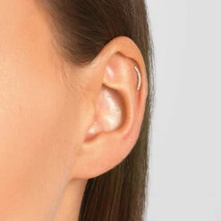 Micro Diamond Climber Helix Single Stud Earring In 10k Gold -Fashion Accessories Store micro diamond climber helix single stud earring in 10k gold medley jewellery earrings 38692998414566