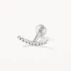 Micro Diamond Climber Helix Single Stud Earring In Silver