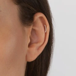 Micro Diamond Climber Helix Single Stud Earring In Silver -Fashion Accessories Store micro diamond climber helix stud in silver medley jewellery earrings 39080030765286