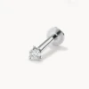 Micro Diamond Helix Single Stud Earring In Silver